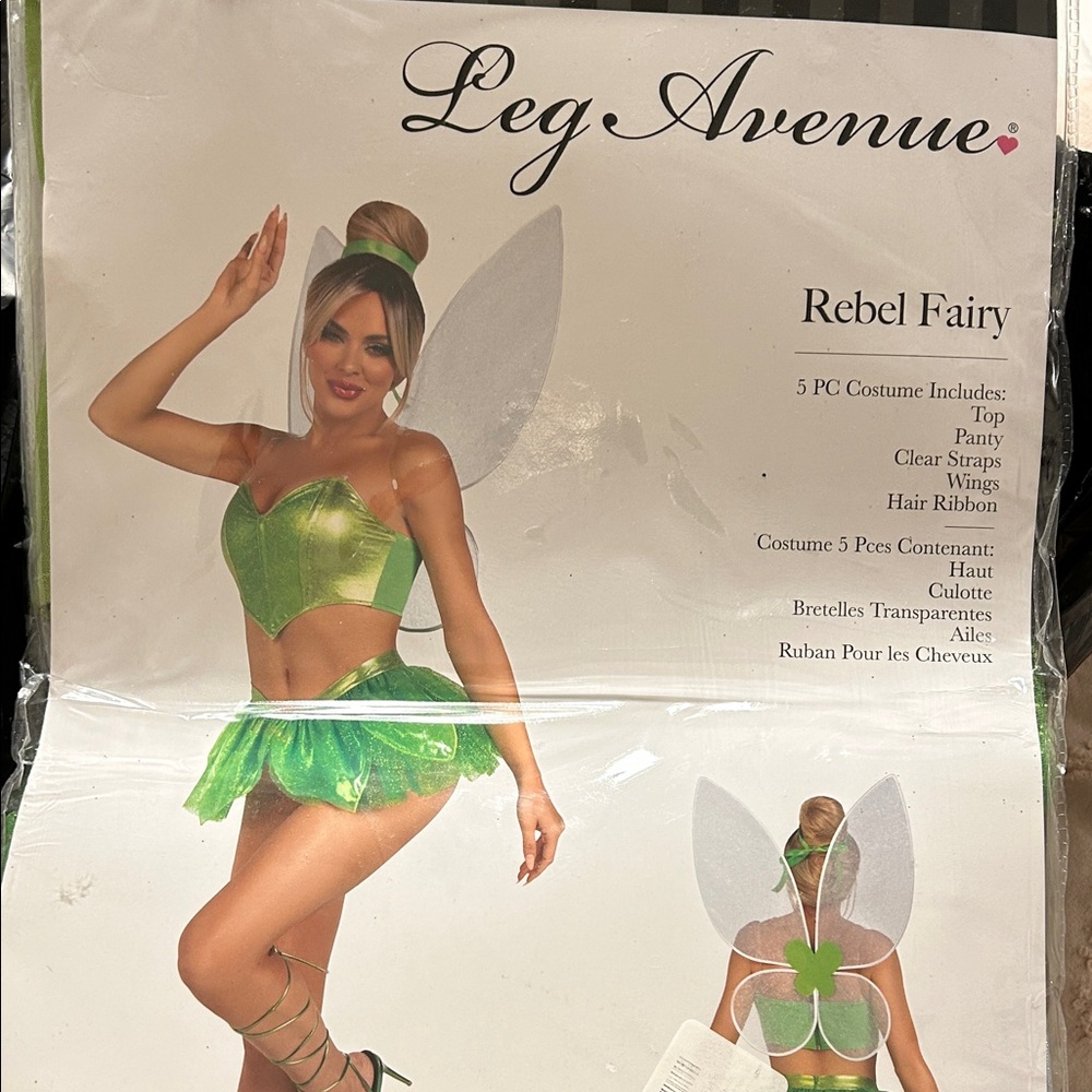 Leg Avenue Shimmering Green  Rebel Fairy Costume size S/P NEW 5piece - Picture 7 of 10